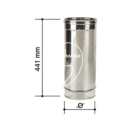 Elemento dritto  500 mm - Canna fumaria - acciaio inox