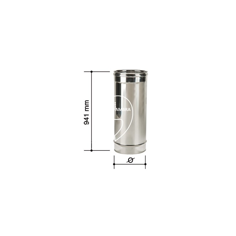 Elemento dritto 1000 mm - canna fumaria - acciaio inox