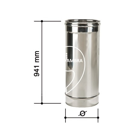 Elemento dritto 1000 mm - canna fumaria - acciaio inox
