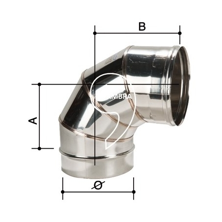 Curva 45 gradi - canna fumaria - acciaio inox