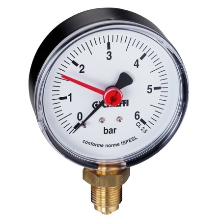 Manometro 0-10 bar 3/8" certificato Inail