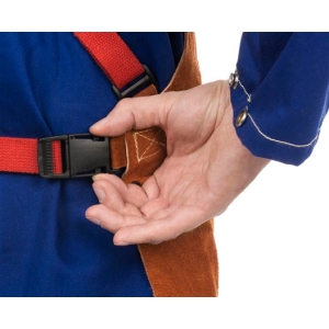Grembiule saldatore - pelle crosta bovino - Lava Brown
