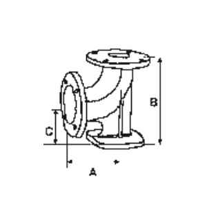 Gomito a piede flangiato 90° - UNI 1092-2 PN 16.