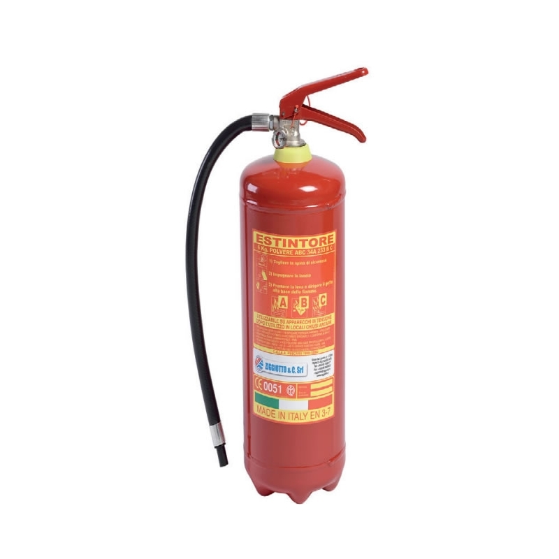 Estintore a polvere 6 kg - UNI 3/7 - 34A - 233 BC