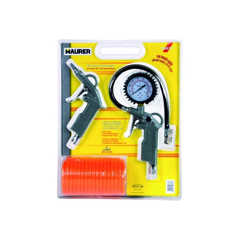 Kit aria compressa per compressore - pistola gonfiaggio - tubo - Murer