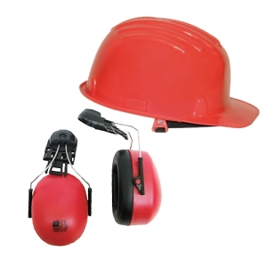 Elmetto di protezione con cuffie antirumore integrate