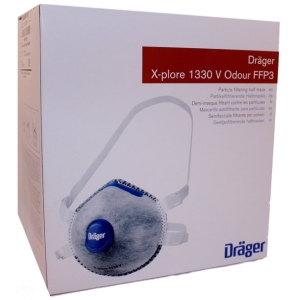 Mascherina FFP3 carboni attivi - Drager X-plore 1330 V Odour - 5 Pezzi