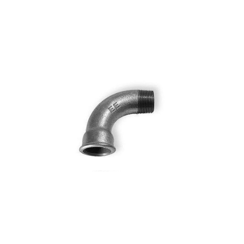 CURVA 90 ° MASCHIO FEMMINA ZINCATO - CUORE BIANCO