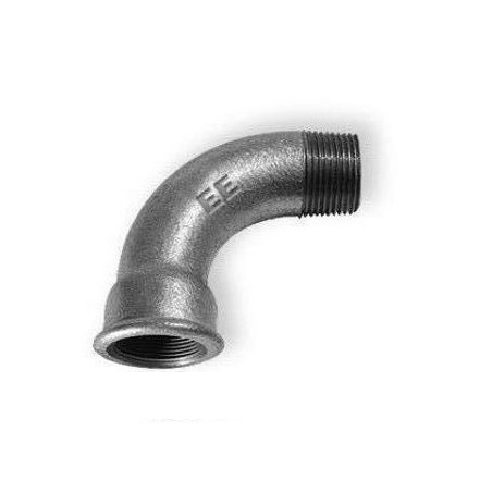 CURVA 90 ° MASCHIO FEMMINA ZINCATO - CUORE BIANCO