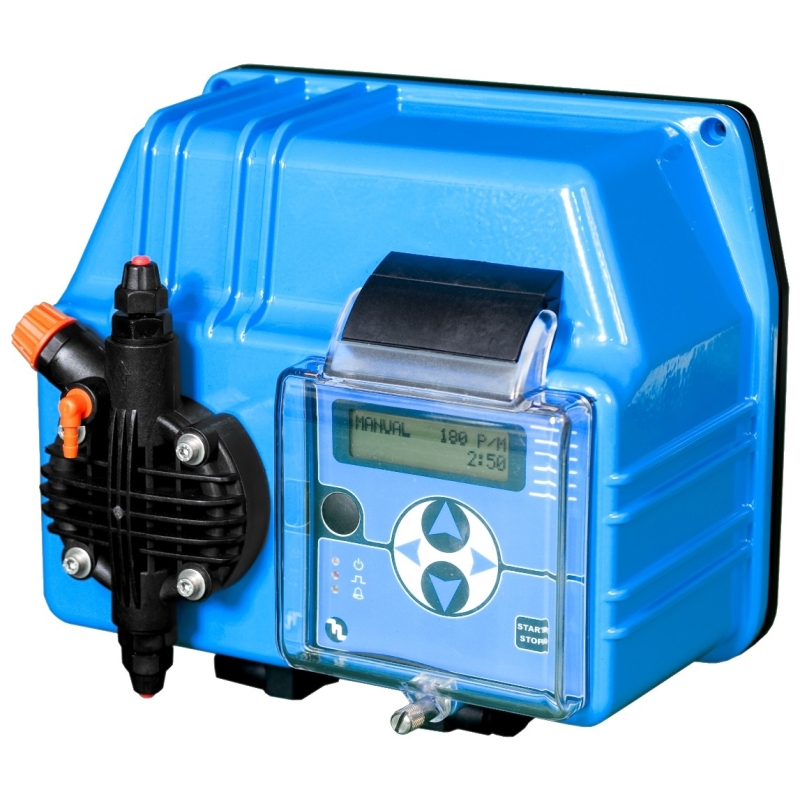 Pompa dosatrice con strumento incorporato per la regolazione e il controllo dei parametri pH, Rx(mV) e ppm (Cloro).