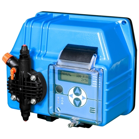 Pompa dosatrice con strumento incorporato per la regolazione e il controllo dei parametri pH, Rx(mV) e ppm (Cloro).