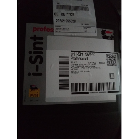 ENI I-SINT PROFESSIONAL 10W40 - 20 litri - ACEA A3/B4-08 API SL/CF