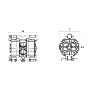 MECLUBE 028-A110-AB4- POMPA PNEUMATICA A DOPPIA MEMBRANA MOD. A110 IN ALLUMINIO GUARNIZIONI IN EPDM