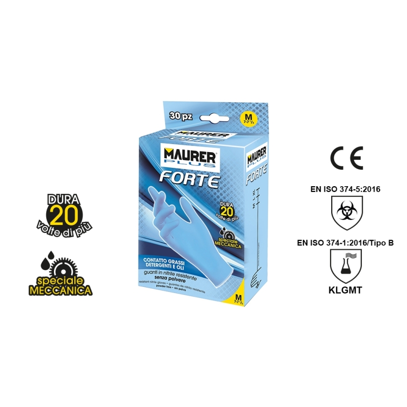 GUANTI IN NITRILE RESISTENTE FORTE - TAGLIA L
