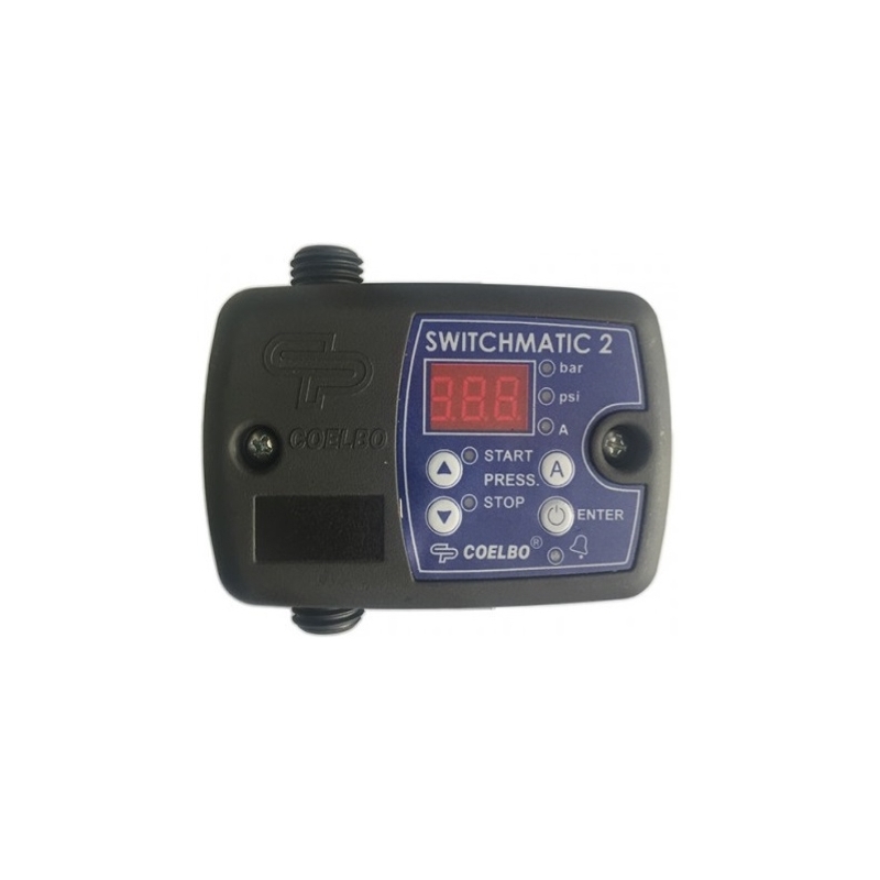 COELBO SWITCHMATIC 2, PRESSOSTATO ELETTRONICO DIGITALE PER ELETTROPOMPE MONOFASE 220V. FINO A 2,2KW (3HP)