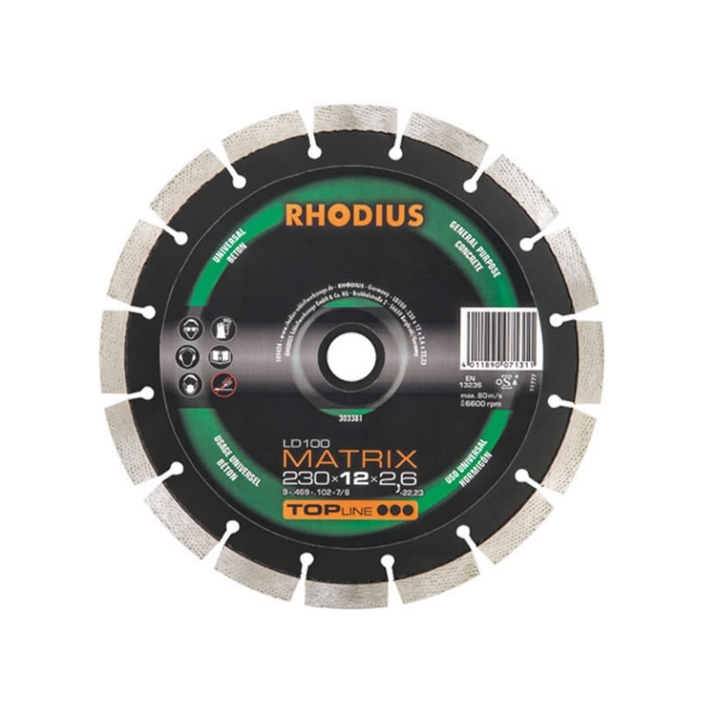 Disco diamantato per cemento armato e granito - Rhodius