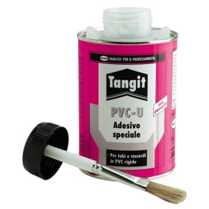 Colla Tangit con pennello e tubetto per tubi PVC