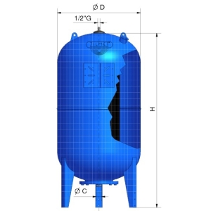 Serbatoio autoclave 100 litri a membrana - Idrosfera